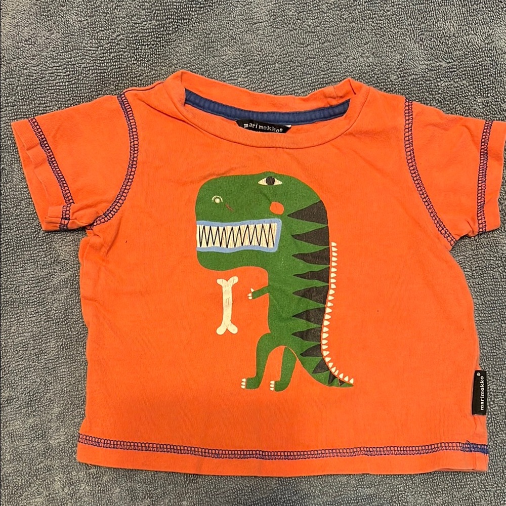 Marimekko Orange and Green Short Sleeve Tee